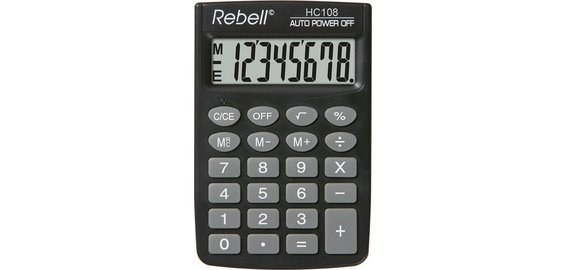 Calculatrice de poche HC 108, noir