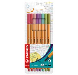 Fineliner STABILO point 88 étui 8 couleurs