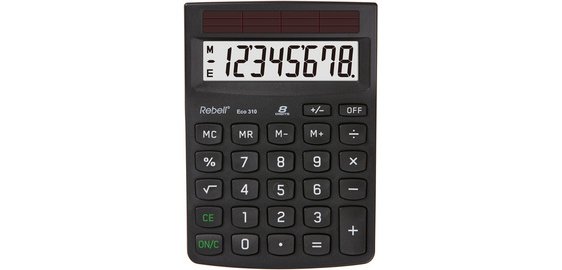 Eco 310 Eco-Friendly Desktop Calculator, Black