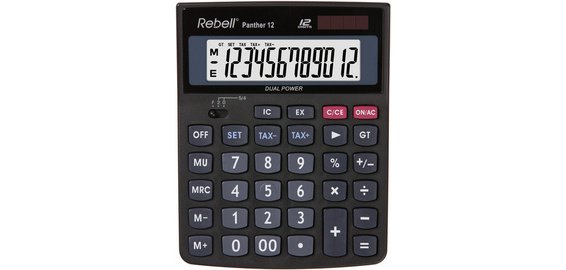 Calculatrice de bureau Panther 12, noir