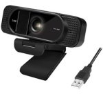 Webcam USB Full HD avec micro double, noir