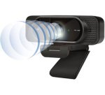 Webcam USB Full HD avec micro double, noir