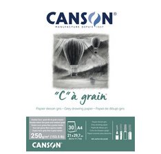 Bloc papier dessin 'C' à grain Couleur, ocre chiné