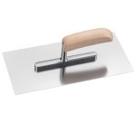 Platoir acier inoxydable, poignée bois, 280 x 130 mm