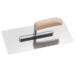 Vlakspaan, roestvrij staal, houten handgreep, 280 x 130 mm