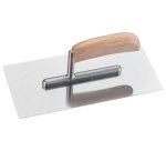 Platoir en acier inoxydable, poignée en bois ciré