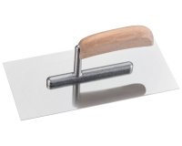 Platoir acier inoxydable, poignée bois, 270 x 130 mm