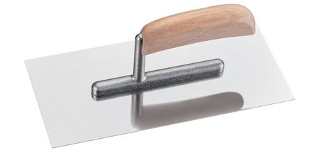 Platoir en acier inoxydable, poignée en bois ciré