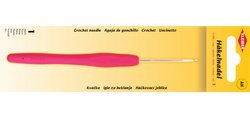 Crochet, taille 3, manche plastique, rose vif