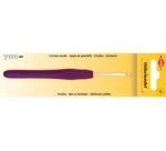 Crochet, taille 5, manche plastique, bordeaux