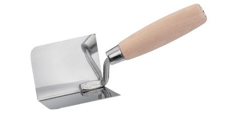 Truelle d'angle intérieur, poignée bois, 80x60x60 mm