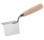 Truelle d'angle extérieur, poignée bois, 80x60x60 mm