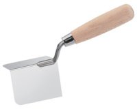 Truelle d'angle extérieur, poignée bois, 80x60x60 mm