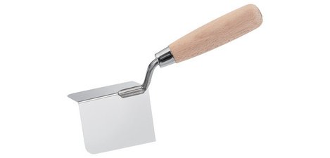 Truelle d'angle extérieur, poignée bois, 80x60x60 mm