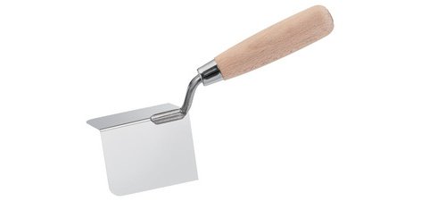 Truelle d'angle extérieur, poignée bois, 80x60x60 mm