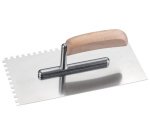 Platoir dentelé en acier inoxydable, poignée en bois