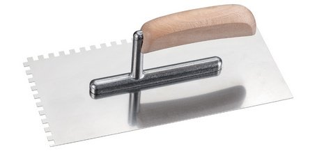 Platoir dentelé en acier inoxydable, poignée en bois