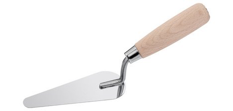 Trowel, cat tongue, wooden handle, 140 mm