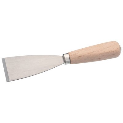Afsteekmes voor het afsteken van roest, houten handvat, 70 mm
