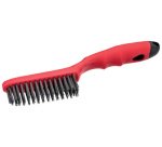 Brosse métallique en acier, poignée en plastique