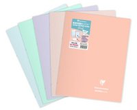 Cahier piqué Koverbook Blush 24x32cm 96 pages petits carreaux + marge couverture polypropylène opaque bicolore assortis - Assortis