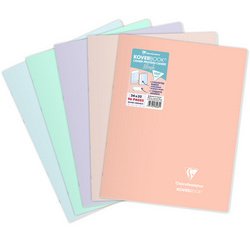 Cahier piqué Koverbook Blush 24x32cm 48 pages grands carreaux couverture polypropylène opaque bicolore - Assortis