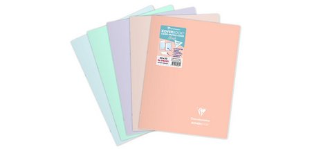 Cahier piqué Koverbook Blush 24x32cm 96 pages grands carreaux couverture polypropylène opaque bicolore Couleur aléatoire. - Assortis