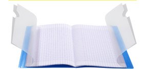 Cahier piqué Koverbook 24x32cm 48 pages petits carreaux couverture polypropylène transparent - Assortis