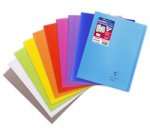 Cahier piqué Koverbook A4 96 pages grands carreaux couverture polypropylène transparent - Assortis
