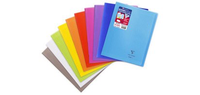 Cahier piqué Koverbook A4 96 pages grands carreaux couverture polypropylène transparent - Assortis