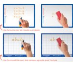 Cahier Magique couverture ardoise double-face effaçable piqué 24x32cm 48 pages grands carreaux (Seyès tricolore) - Bleu