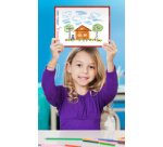 Cahier Magique couverture ardoise double-face effaçable piqué 17x22cm 48 pages grands carreaux (Seyès tricolore) - Rouge