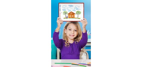 Cahier Magique couverture ardoise double-face effaçable piqué 17x22cm 48 pages grands carreaux (Seyès tricolore) - Rouge