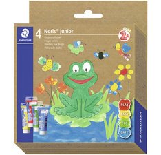 Staedtler Noris Junior gouache au doigt, assorti, 4 tubes de 75ml