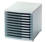 Module de classement CONTUR, 10 tiroirs ouverts, gris