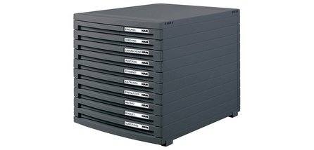 CONTUR klasseermodule, 10 lades, lichtgrijs