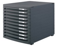 Module de classement CONTUR, 10 tiroirs, noir