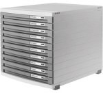 Module de classement CONTUR,10 tiroirs, gris clair/foncé
