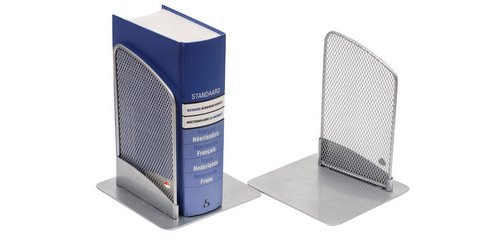 Bookend 'MESHER', in steel wire