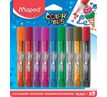 Colle pailletée COLOR'PEPS, 9 x 10,5 ml, carte blister