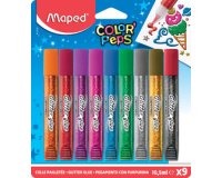 Colle pailletée COLOR'PEPS, 9 x 10,5 ml, carte blister