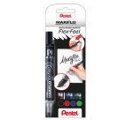 Marqueur effaçable Pentel Maxiflo Flex-Feel pointe ogive 4,6 mm - Pochette de 4 couleurs assorties