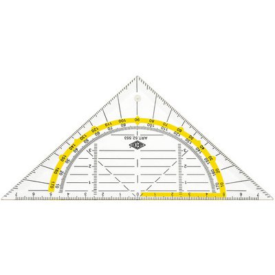 Equerre géométrique, flexible, hypoténuse 160 mm