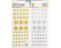 Sticker holographique 'Etoiles', or et argent