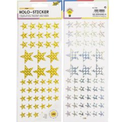Holografische sticker 'Sterren' goud en zilver