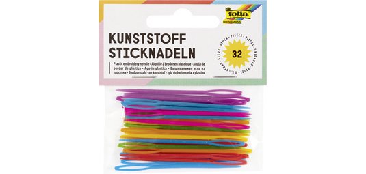 Aiguille à broder en plastique, 65 x 1,8 mm, assorti