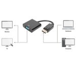 Câble adaptateur, DisplayPort - HD15, 0,15 m, noir