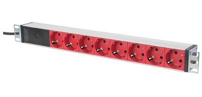 Bloc multiprise 19' 8 ports 1 U, avec parasurtenseur