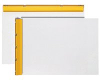 Blokhouder in aluminium A4 portret grijs