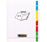 Cahier 4 index piqué 8000 POLYPRO17x22 cm 140 pages grands carreaux 90 g - Incolore